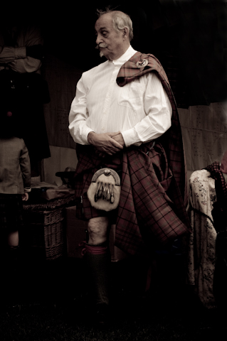 A Clan Chief in the Clan Village at the Highland Games Edinburgh. 